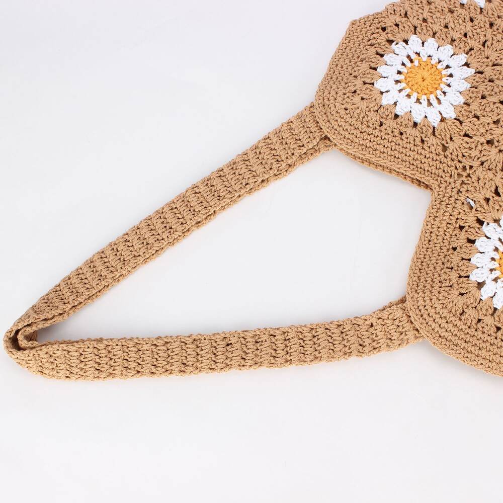 Borse da spiaggia da donna in cotone intrecciato Daisy Vacation h5Immagine3