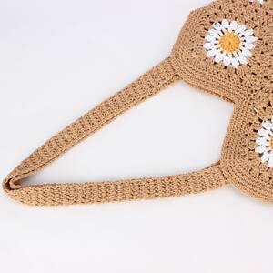 Borse da spiaggia da donna in cotone intrecciato Daisy Vacation h5 Immagine3