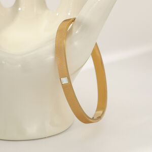Minimalist Circle Stainless Steel Waterproof Gold Color Women's Bangles h5 Picture4