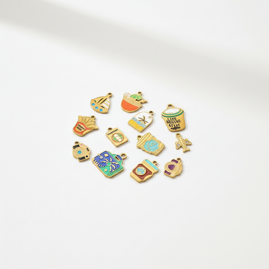 1 Stück Simple Series DIY Foods Edelstahl wasserdicht goldfarbener Damenanhänger