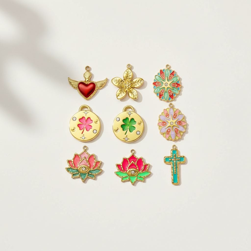 1 Piece Luxurious Series DIY Flower Stainless Steel Waterproof Gold Color Women's Pendants h5 Picture3