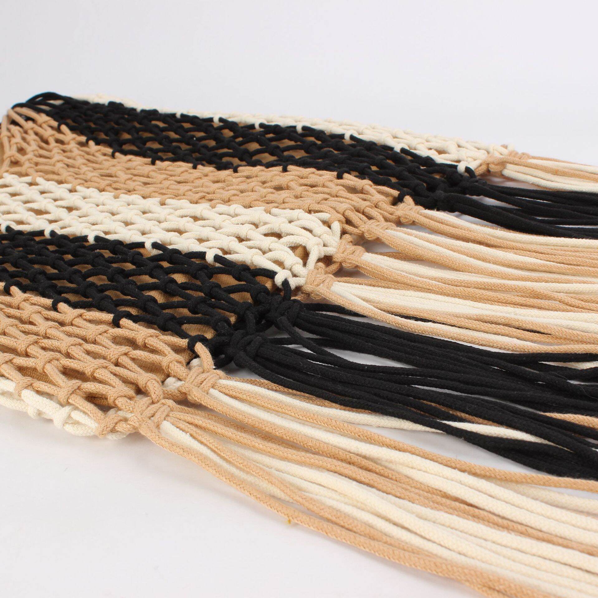 Bolsos de playa de algodón con borlas de colores variados para mujer Imagen4