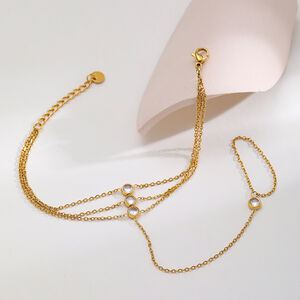 Luxurious Series Elegant Chain Circle Stainless Steel Waterproof Gold Color Zircon Women's Chain Bracelets h5 Picture4