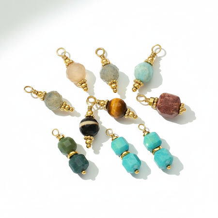 Classic Irregular Shape Natural Stones Gold Color Women's Pendants