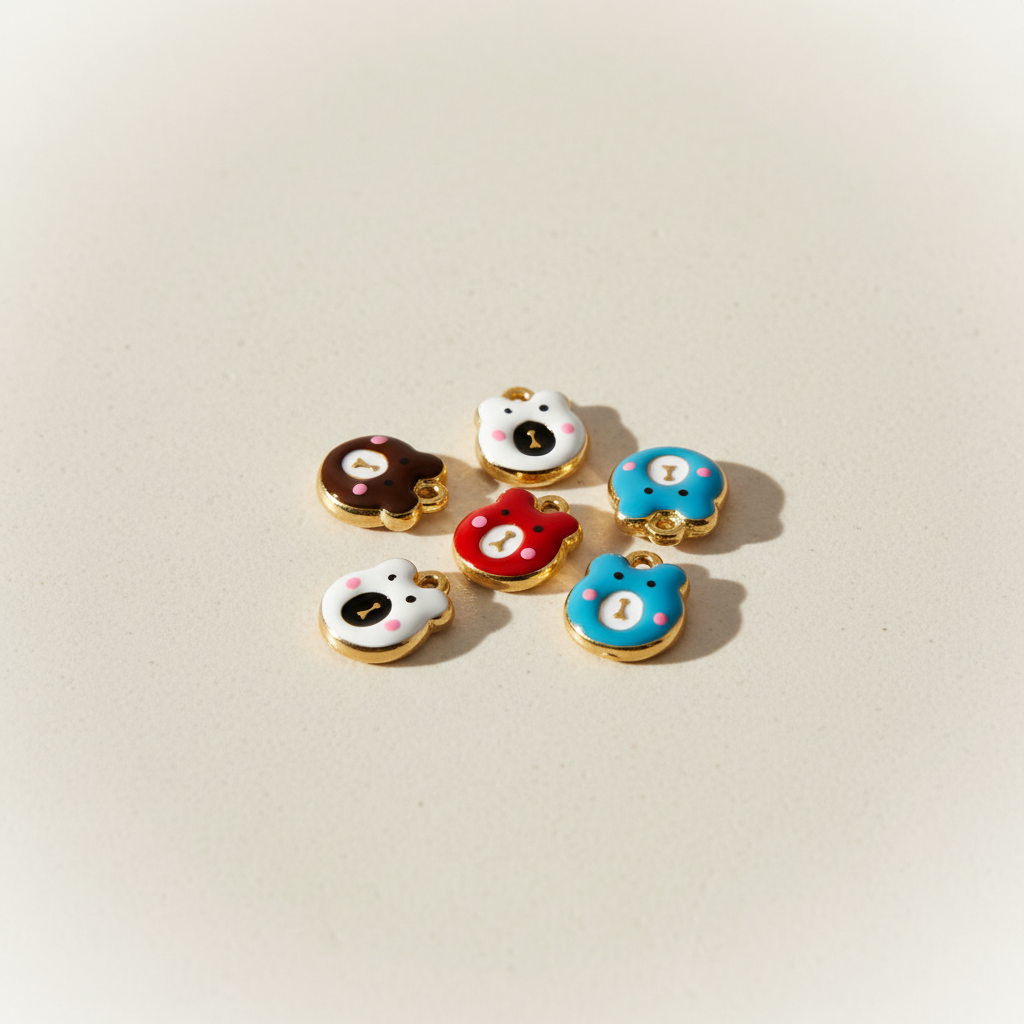 Cute Bear Titanium Steel Waterproof&Anti-tarnish Gold Color Women's Pendants