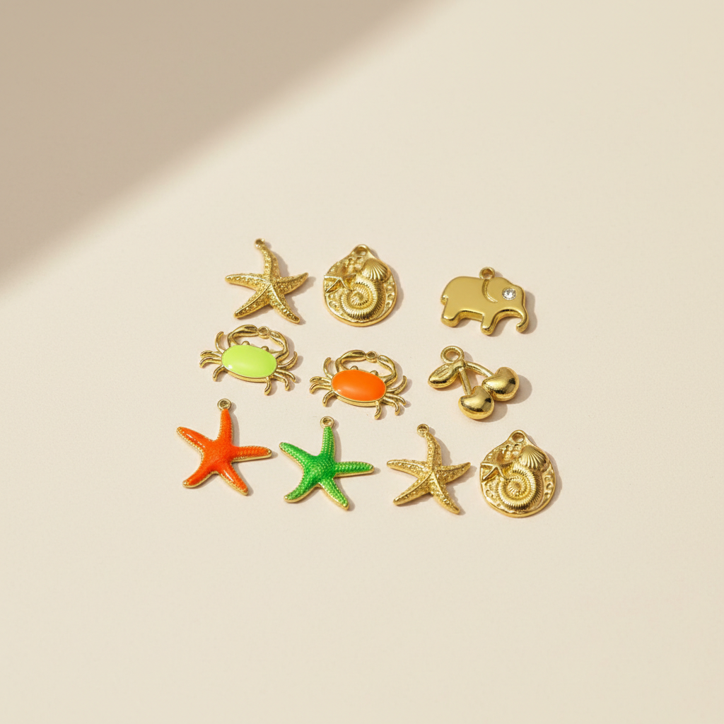 1 Piece Luxurious Series DIY Crab Stainless Steel Waterproof Gold Color Women's Pendants