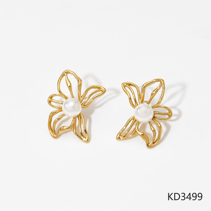 Gold earrings KD3499 