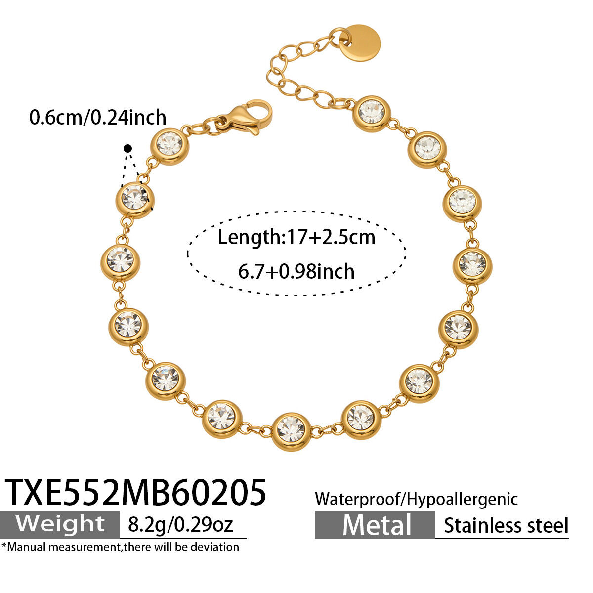 TXE552 - Bracciale in oro con diamanti e zirconi bianchi Immagine4
