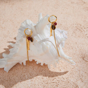 Vintage Chain Fish Stainless Steel Gold Color Waterproof&Anti-tarnish Women's Drop Earrings h5 Picture5