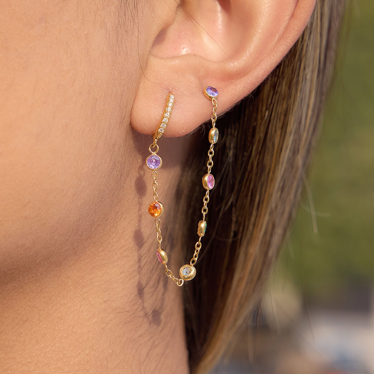 Elegant Luster Chain Stainless Steel Gold Color Waterproof&Anti-tarnish Women's Party Earrings 2