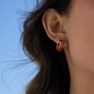 Designable Mixed Color Stainless Steel Gold Color Waterproof&Anti-tarnish Women's Hoop Earrings h5 Picture5