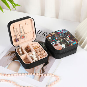 Simple Series Retro Flower Leopard Print Woven Pu Jewelry Boxes h5