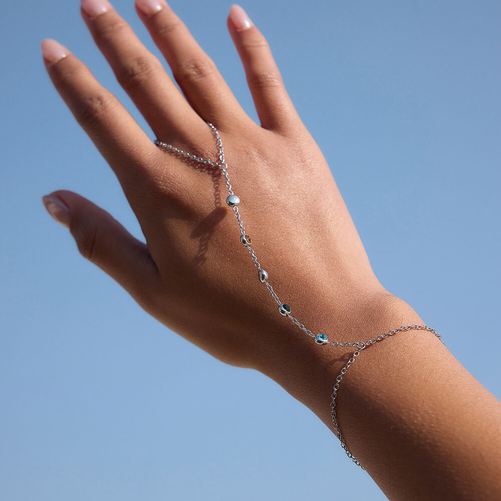 Daily Round Zircon Lightweight Stainless Steel Waterproof&Anti-tarnish Women's Hand Chain h5Picture6