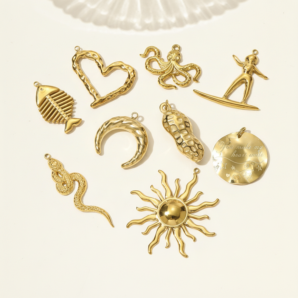 1 Piece Delicate Fish Stainless Steel Waterproof Gold Color Women's Pendants Picture3