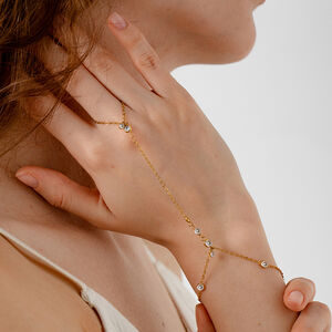 Simple Series Bohemian Chain Circle Stainless Steel Waterproof Gold Color Zircon Women's Chain Bracelets h5 Picture2
