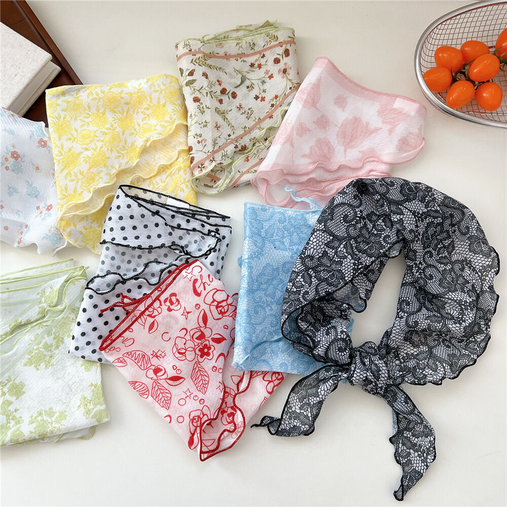 Summer Flower Polka Dots Polyester Women's Summer Scarves