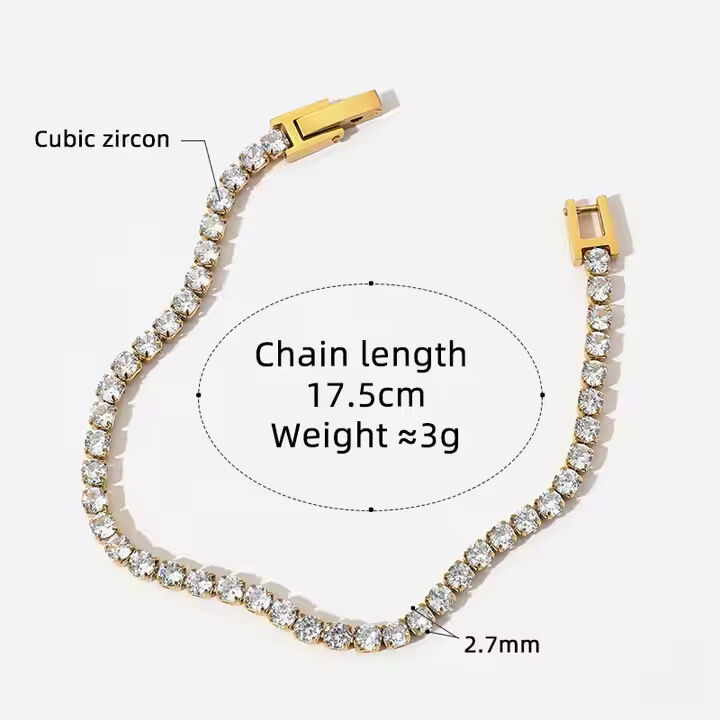 Gold and white diamond bracelet SD772 Picture3