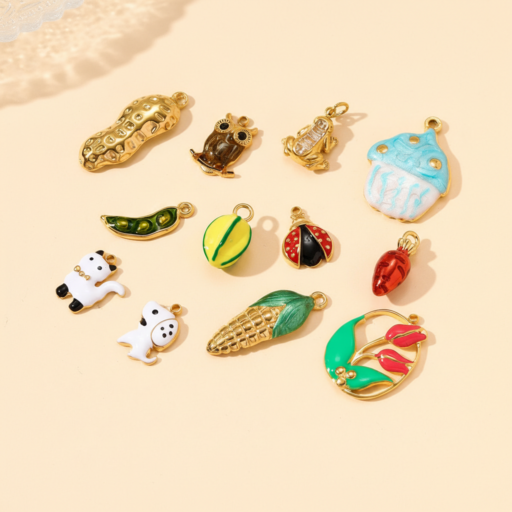 1 Piece Natural Food&Animal Stainless Steel Waterproof Women's Pendants Picture3