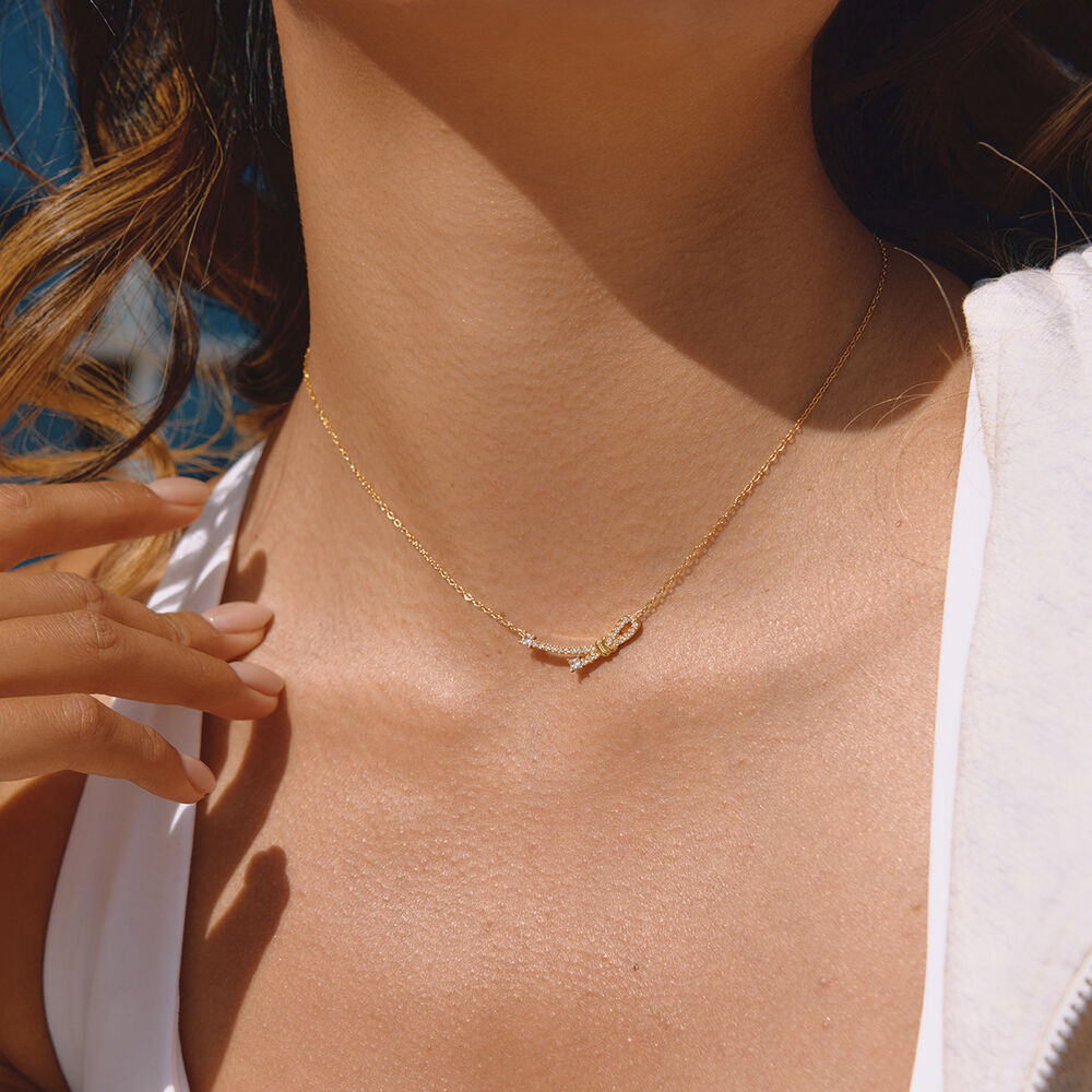 Sophisticated Bow Knot Stainless Steel Gold Color Waterproof&Anti-tarnish Women's Pendant Necklaces Picture4