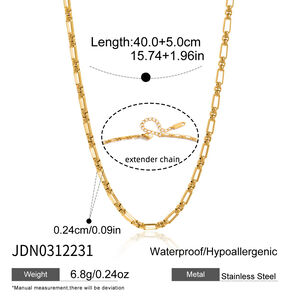 Minimalist Chain Stainless Steel Gold Color Waterproof&Anti-tarnish Women's Chain Necklaces h5 Picture2