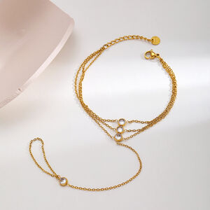 Luxurious Series Elegant Chain Circle Stainless Steel Waterproof Gold Color Zircon Women's Chain Bracelets h5 Picture2