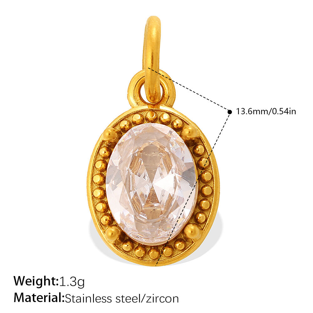 Simple Series Daily Droplet Anhänger in unregelmäßiger Tropfenform, Edelstahl, wasserdicht, goldfarben, Strass-Zirkonia, Unisex h5 