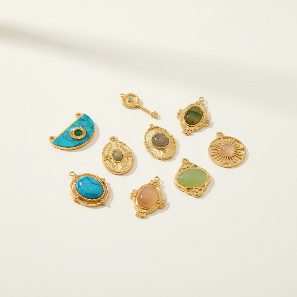 1 Piece Retro Annular Natural Stones Women's Pendants