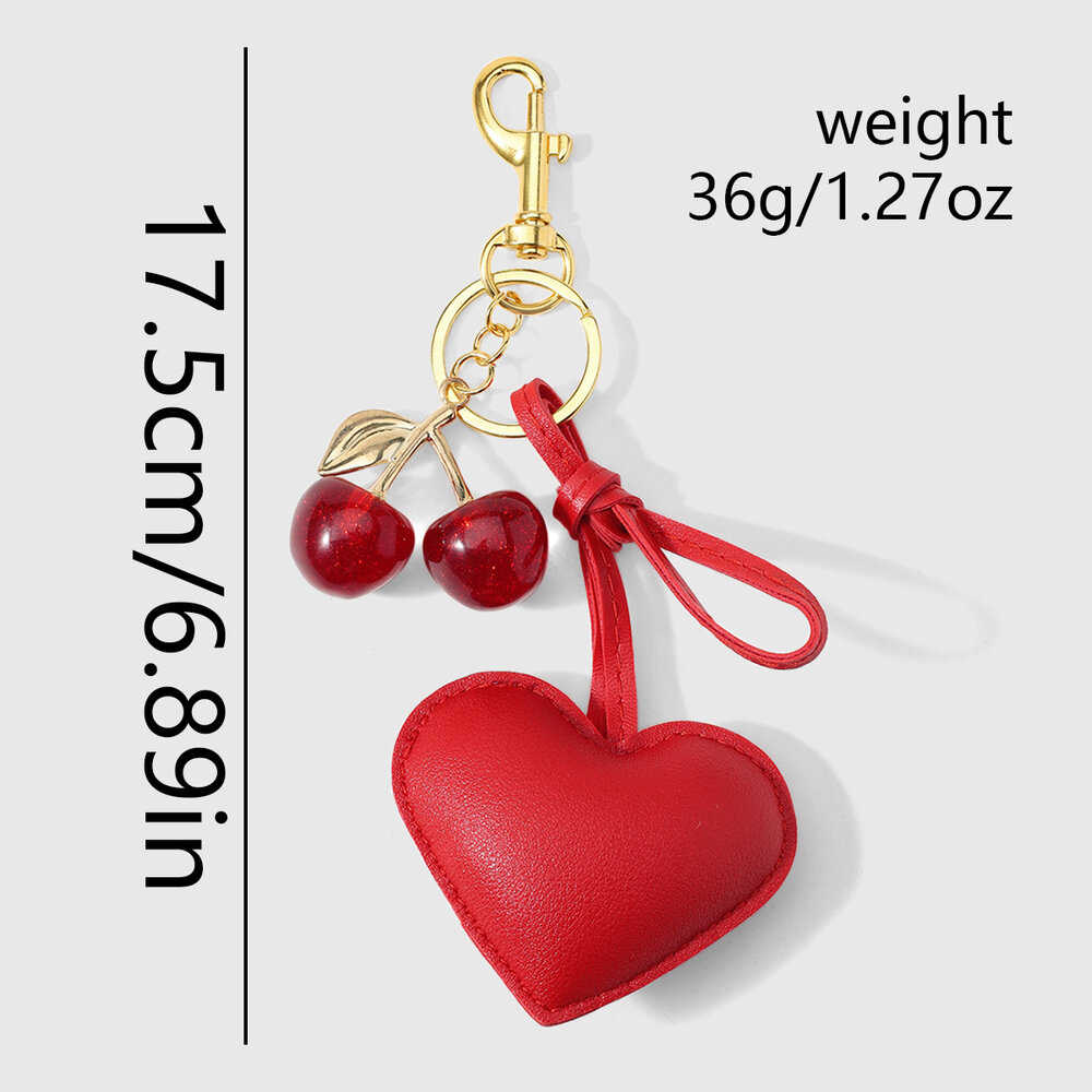 Classic Heart Solid Color Cherry Resin Women's Bag Charms Picture2