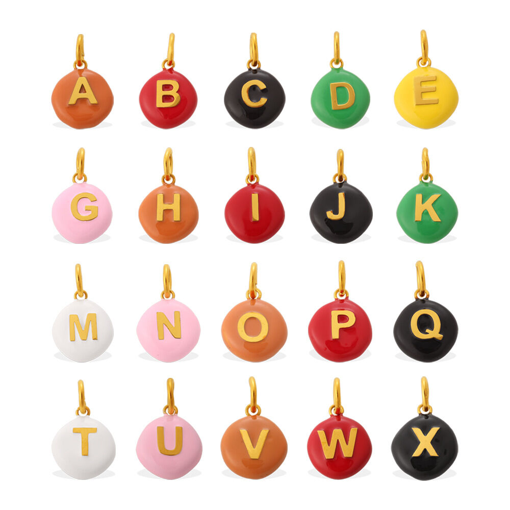 Letter Pattern Stainless Steel Waterproof Gold Color DIY Pendants Picture4