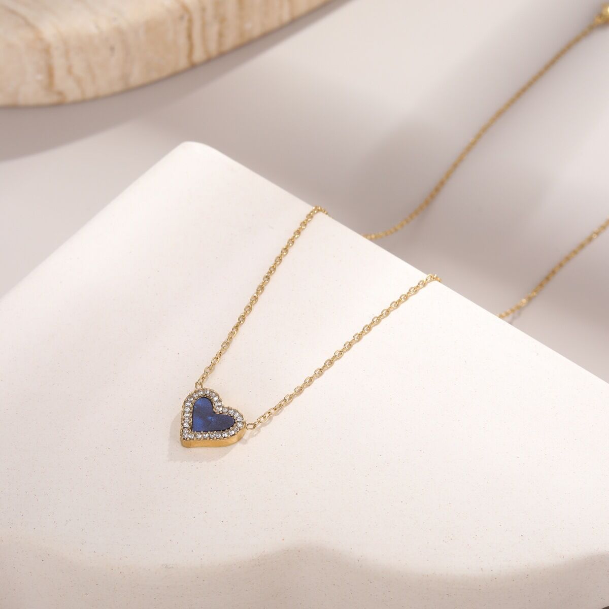 Simple Series Daily Heart Chain Stainless Steel Waterproof   Gold Color  Women's Chain Necklaces Picture3