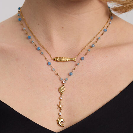 Luxurious Bohemian Turtle Stainless Steel Waterproof Natural Stone Zircon Women's Pendant Necklaces 2