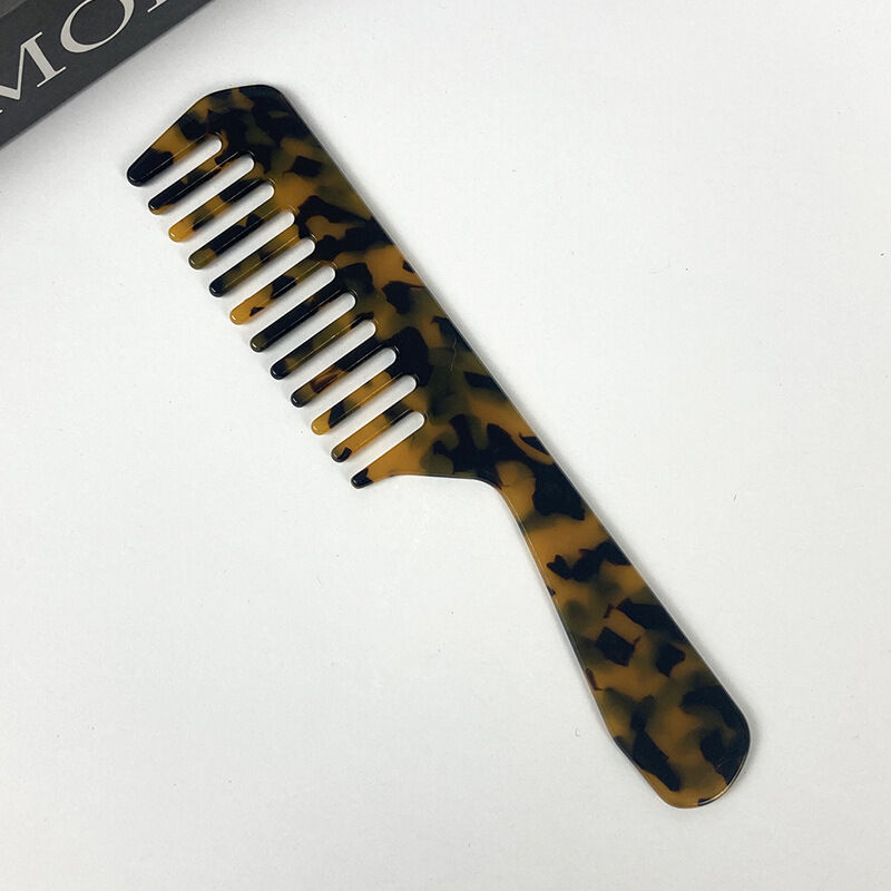 Acetic Acid Wide-Tooth Leopard Print Portable Hair Combs h5