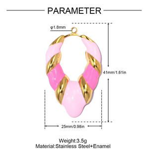 Simple Series Diy Heart Plant Geometric Shape Stainless Steel Waterproof Gold Color Women's Pendants h5