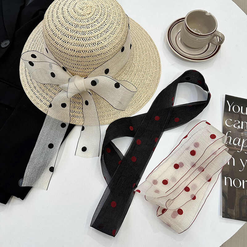 Klassische Serie: Süße Polka-Dots-Spitzen-Sommerschals für Damen 2