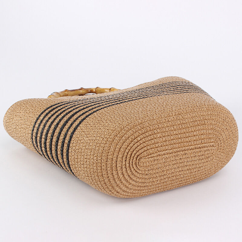 Vacation Style Woven Stripe Paper Women's Tote Bag h5Picture5