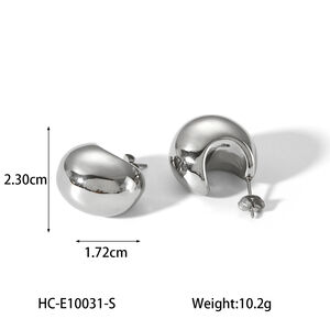 Simple Series Daily Droplet Stainless Steel Waterproof Gold Color Zircon Pearl Women's Stud Earrings h5 Picture2