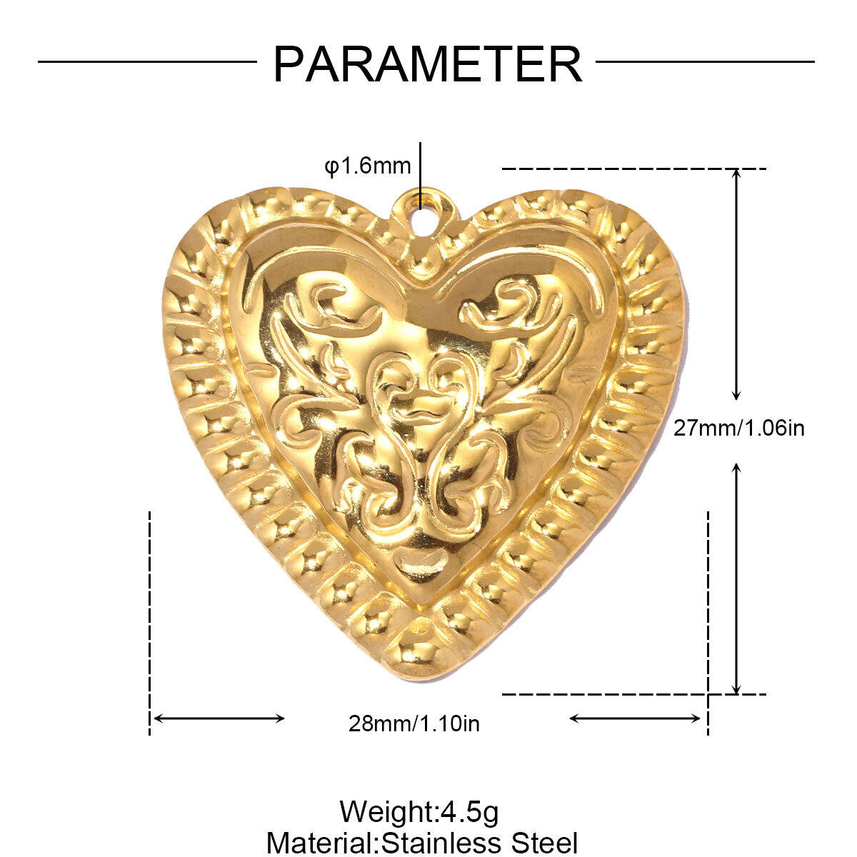 Romantic Series Diy Cross Leaf Butterfly Moon Stainless Steel Waterproof   Gold Color  Women's Pendants h5 