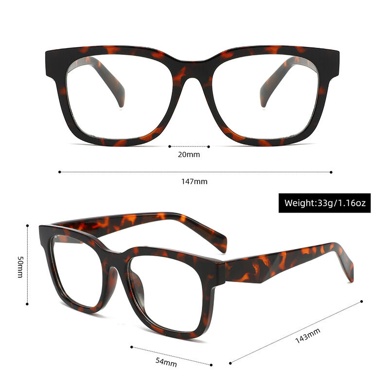 Simple Series Retro Leopard Print Women's Blue Light Blocking Glasses Picture5