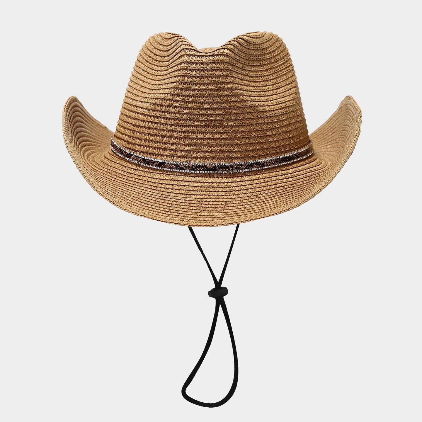 Vacation Serpentine Pattern Crystal Women's Straw Hats Picture2