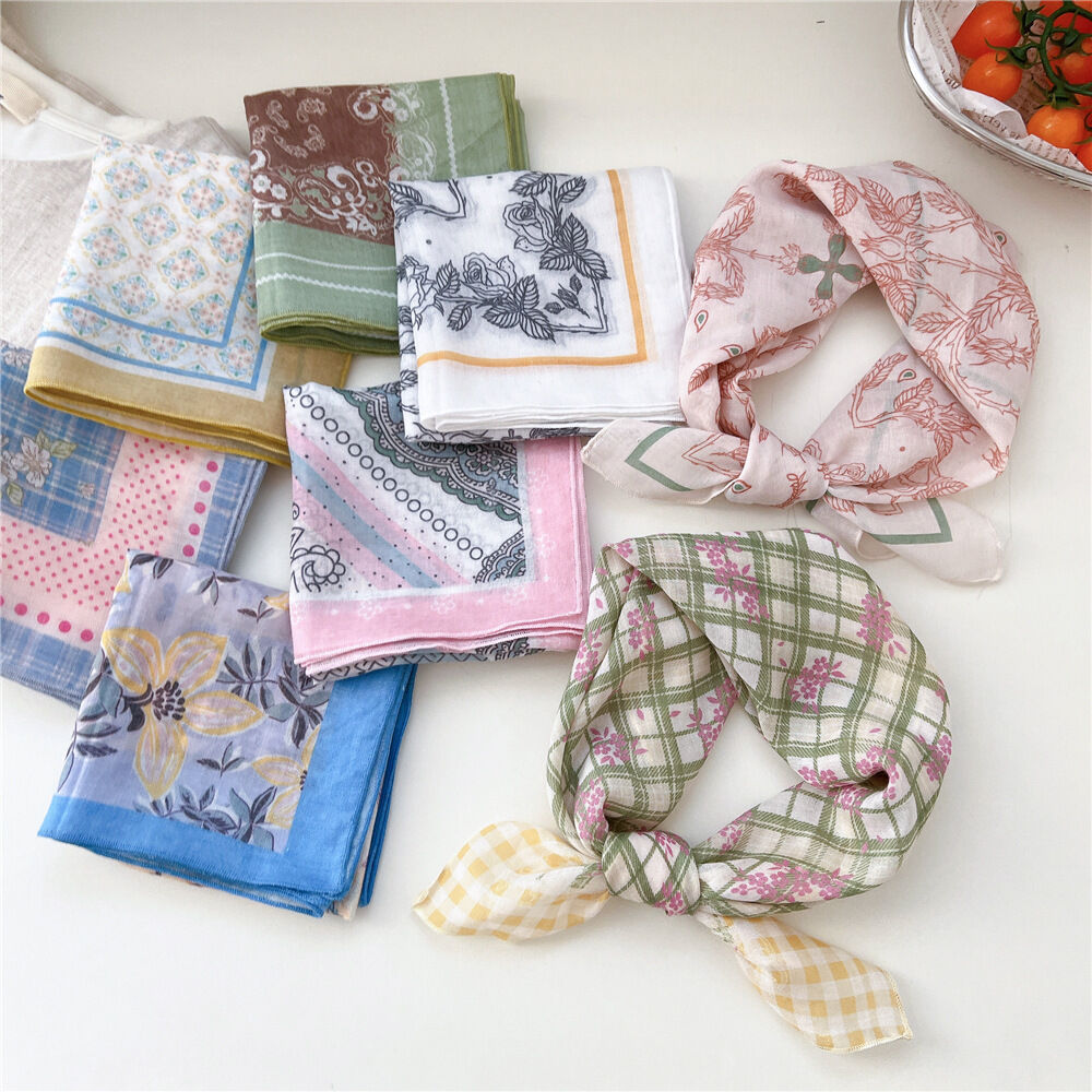 Romantic Sweet Flower Cotton Women's Summer Scarves