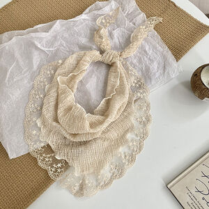 Romantische Serie DIY Unifarbenes, durchbrochenes Spitzen-Kopftuch für Damen h5 Bild4