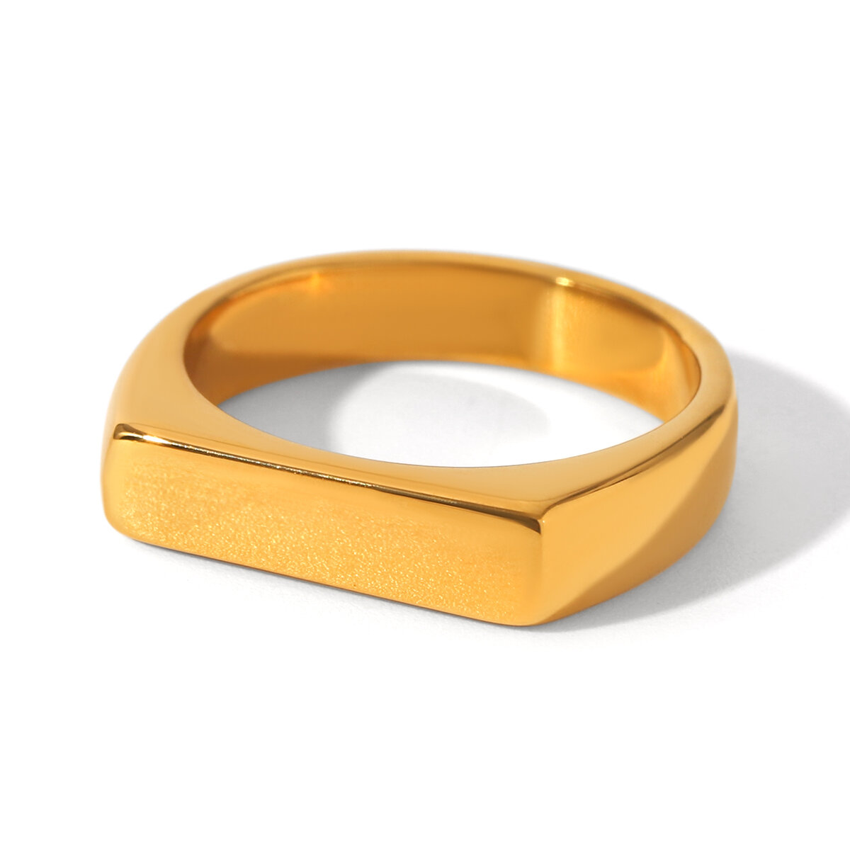 Daily Stainless Steel Waterproof Gold Color Zircon Statement Rings h5