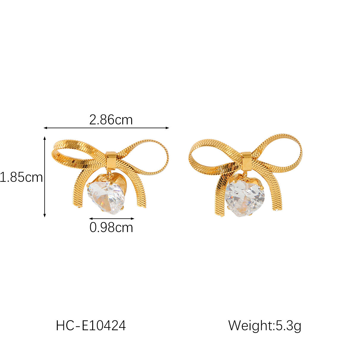 Boucles d'oreilles puces pour femmes, simples, en acier inoxydable, étanches, couleur or, avec zircon. Image2