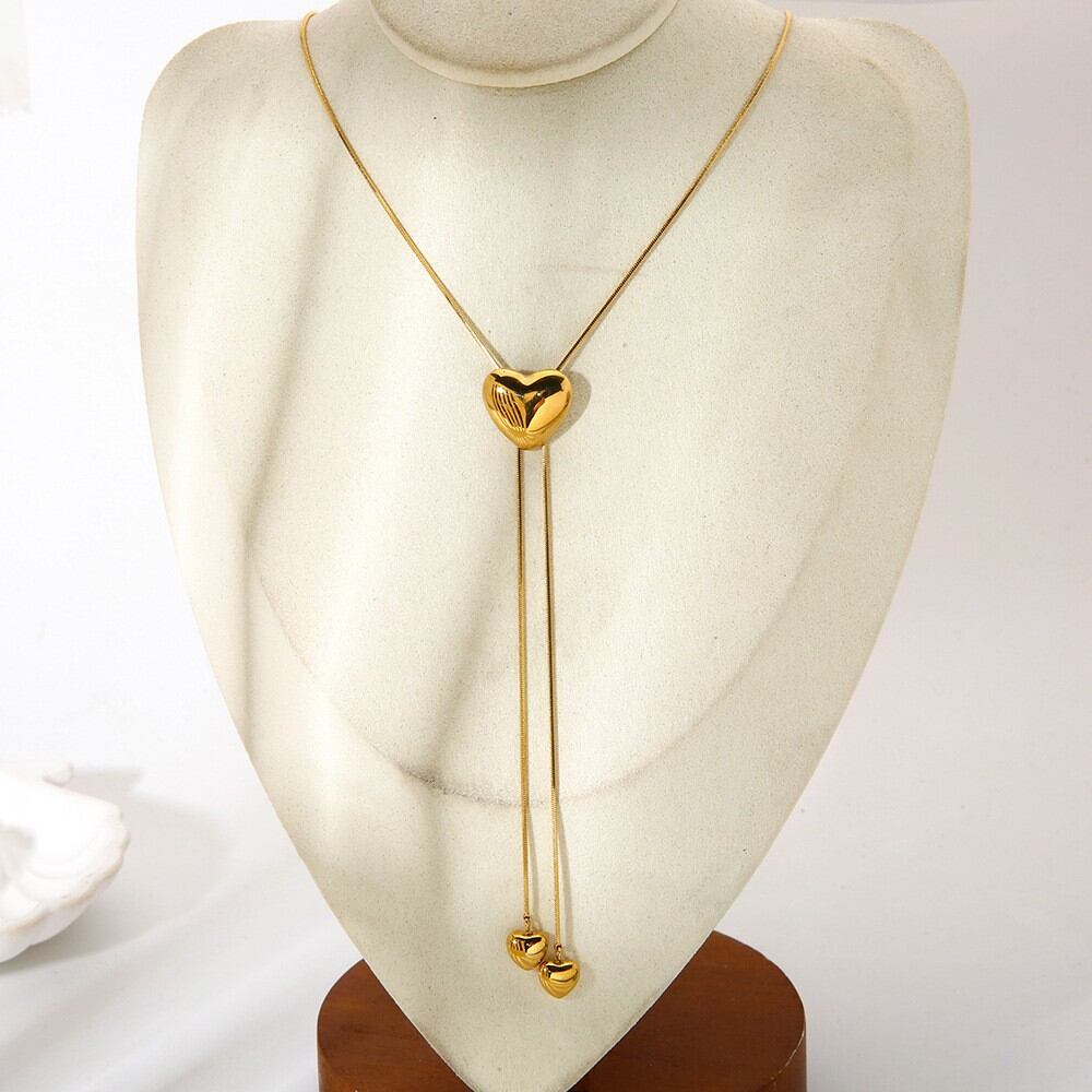 Romantische Serie – Tägliche Herzkette aus Edelstahl, wasserdicht, goldfarben, für Damen Bild5