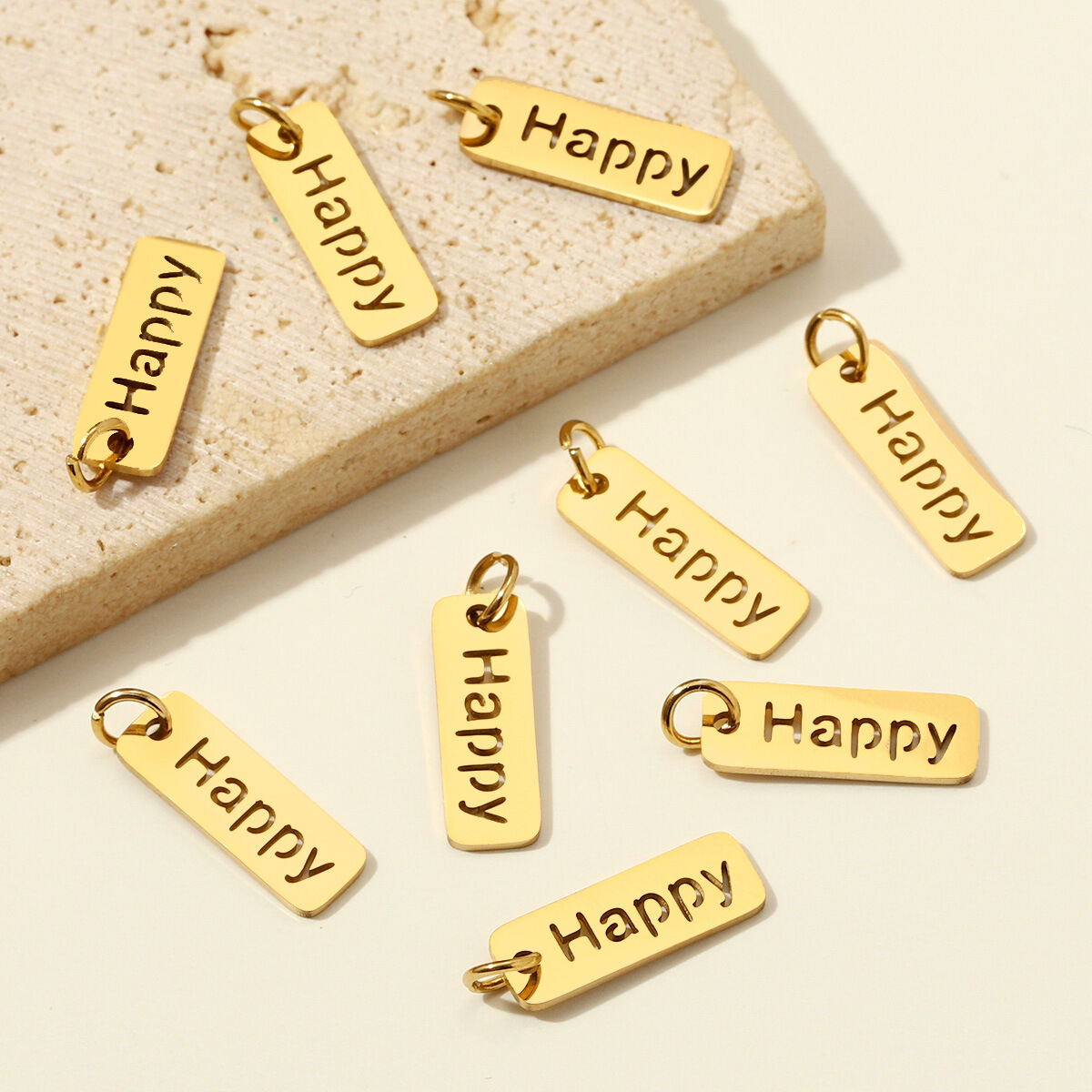 Simple Series Diy Letter Stainless Steel Waterproof   Gold Color  Women's Pendants 2