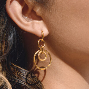 Simple Circle Mixed Gold Stainless Steel Waterproof Women's Drop Earrings h5 Picture3
