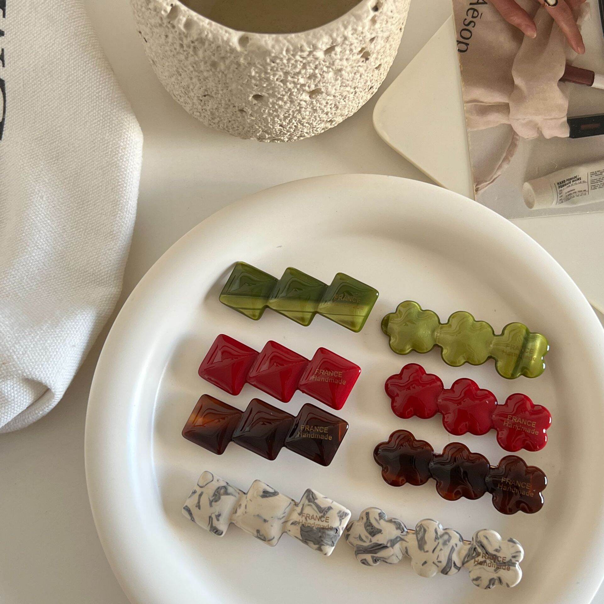 Simple Series Retro Gradient Color Pvc Women's Hair Clips