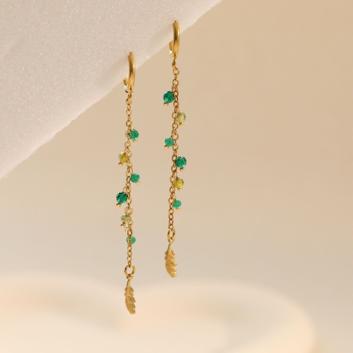Simple Series Daily Tassel Stainless Steel Waterproof Gold Color Drop Earrings h5 Picture4