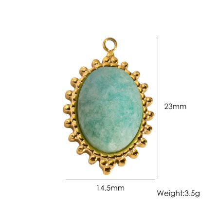 Simple Series Diy Droplet Natural Stones Gold Color Women's Pendants
