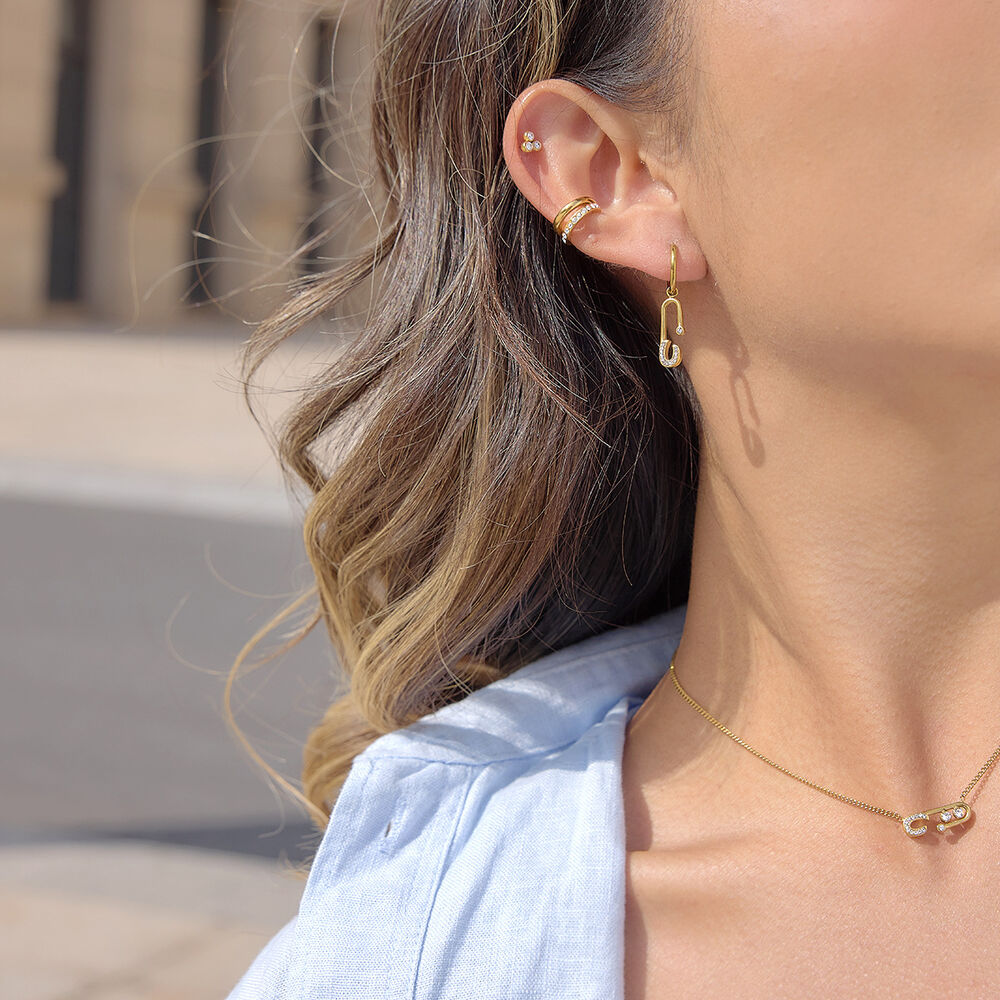 Sets aus unregelmäßig geformten, wasserdichten Halsketten aus Edelstahl in Goldfarbe mit Strasssteinen für Damen h5Bild5